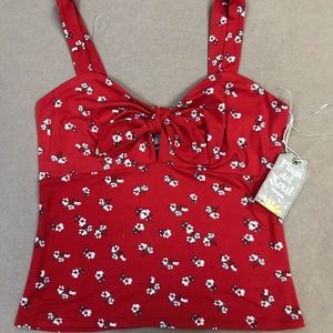 Knotted tie front cami top